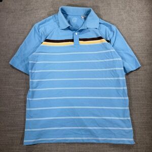 Callaway Polo Shirt Mens XL Blue Good Striped Short Sleeve‎ Golf Athletic Pique